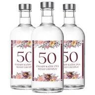 Akcesoria do pakowania - ETYKIETA NA BUTELKĘ 50 BORDO KWIATY 10szt Z2 - miniaturka - grafika 1