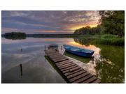 Fototapety - Oobrazy Fototapeta, Zachód słońca nad Jeziorem Wolsztyńskim, 9 elementów, 402x240 cm - miniaturka - grafika 1