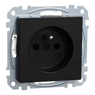 Gniazdka elektryczne - Schneider Gniazdo z/u Merten System M - czarny mat - miniaturka - grafika 1