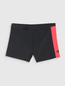 Kąpielówki męskie - 4F Męskie kąpielówki bokserki na plażę i basen 4FWSS25USWTM044-20S Czarny Roz. S - miniaturka - grafika 1