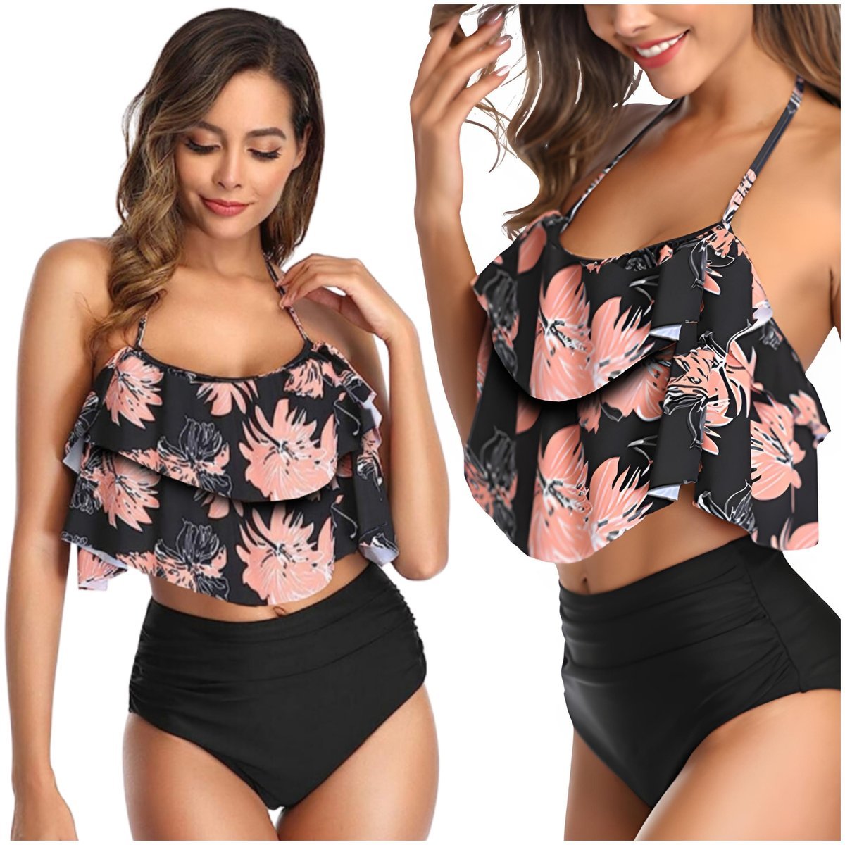 Strój Kąpielowy Modelujący, Dwuczęściowy Boho, Rozmiar XXXL