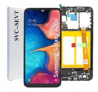 Części serwisowe do telefonów - ORYGINAŁ WYŚWIETLACZ EKRAN LCD DO SAMSUNG GALAXY A20E RAMKA SM-A202F - miniaturka - grafika 1