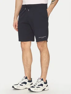 Tommy Hilfiger Szorty sportowe Small Logo MW0MW38698 Granatowy Regular Fit - Spodenki męskie - miniaturka - grafika 1