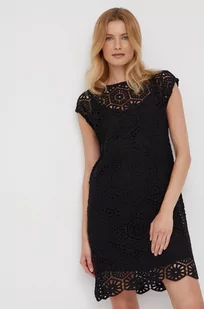Sisley sukienka kolor czarny mini prosta - Sukienki - miniaturka - grafika 1