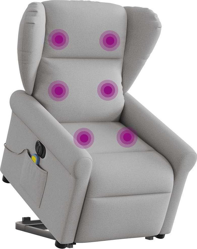vidaXL Podnoszony fotel masujący, elektryczny, rozkładany, szary