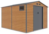 Altany ogrodowe - Domek Narzędziowy 277x323cm Metalowy MONTREAL Oak Grey gospodarczy, pojemny, nowoczesny z oknami, na rower, na narzędzia Szopa Ogrodowa Hardmaister - miniaturka - grafika 1