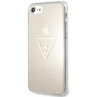 Etui i futerały do telefonów - Guess Solid Glitter Triangle etui do iPhone 8 / 7 złote GUHCI8SGTLGO - miniaturka - grafika 1
