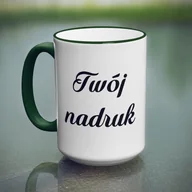 Kubki - Duży kubek XXL z zielonym uszkiem z Twoim nadrukiem - miniaturka - grafika 1