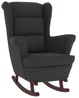 Fotele - Czarny klasyczny fotel bujany do salonu H6-S33 - miniaturka - grafika 1