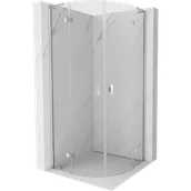 Kabiny prysznicowe - Mexen Mist L kabina prysznicowa półokrągła uchylna 90 x 90 cm, transparent, chrom - 8A33L-090-090-01-00 - miniaturka - grafika 1