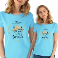 Bluzki damskie - Koszulka Damska TURKUS ONLY SMILE Kotki Wzory - S - Inny producent - miniaturka - grafika 1