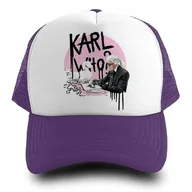 Czapki i chusty sportowe męskie - Czapka Daszek Fiolet Wiosnę KARL WHO Modne Wzory - miniaturka - grafika 1