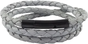 König Design skórzany naszyjnik skórzany pasek skórzana bransoletka 7 mm męski naszyjnik 17 cm - 100 cm pleciony, długość: 80 centymetrów, kolor: jasnoszary - Naszyjniki męskie - miniaturka - grafika 1