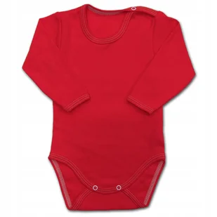 BODY dziecięce 104 długi rękaw POLSKI PRODUCENT bawełna 100% CZERWONE - Body dla niemowląt - miniaturka - grafika 1