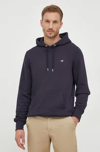 Gant bluza męska kolor granatowy z kapturem gładka - Bluzy męskie - miniaturka - grafika 1