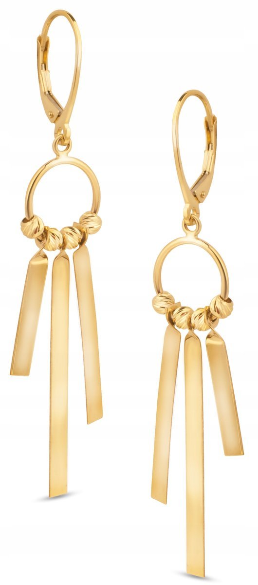 ZŁOTE KOLCZYKI DIAMENTOWANE RAGGI DEL SOLE 585