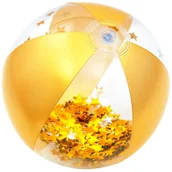 Materace dmuchane i koła do pływania - Duża dmuchana piłka plażowa brokatowa 41cm złota Bestway - miniaturka - grafika 1