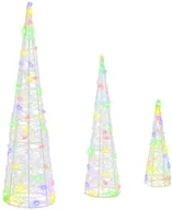 Ozdoby bożonarodzeniowe - vidaXL Choinka 3 pcs Wielokolorowe 20 x 20 x 80 cm Akryl - miniaturka - grafika 1