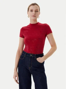 Guess T-Shirt W4BI26 J1314 Bordowy Regular Fit - Koszulki i topy damskie - miniaturka - grafika 1