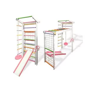Babygame Domowy Plac zabaw Drabinka Czempion Plus biało-różowa 27900 - Place zabaw - miniaturka - grafika 1