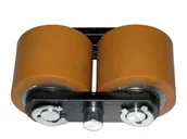 Wózki magazynowe - Uchwyt rolek stalowo - poliuretanowych fi 80 mm x 70 mm do wózka paletowego - miniaturka - grafika 1