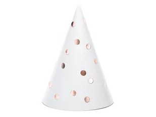 Party Deco Czapeczki Kropki różowe złoto - 6 szt. CPP23-008 - Urodziny dziecka - miniaturka - grafika 1