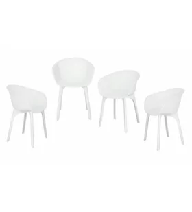 Zestaw 4 krzeseł Dacun białe - Krzesła - miniaturka - grafika 1