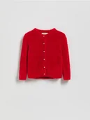 Bluzy dla dziewczynek - Reserved - Kardigan z ozdobnymi guzikami - czerwony - miniaturka - grafika 1
