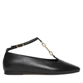 Baleriny - Baleriny Tommy Hilfiger Th-Bar Chain Ballet FW0FW09003 Czarny - miniaturka - grafika 1