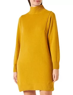 Sukienki - Sisley Damska sukienka 1244L200T, Mustard 3P8, L - grafika 1