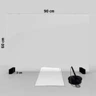 Akcesoria BHP - Allboards Przegroda SZKLANA Bariera Ochronna Bezpieczna Przestrzeń 90X60 cm PB90x60T - miniaturka - grafika 1