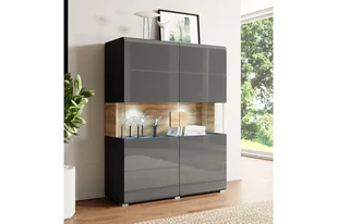 Witryna dwudrzwiowa Toledo 42 - antracyt / dąb grandson - Komody - miniaturka - grafika 5