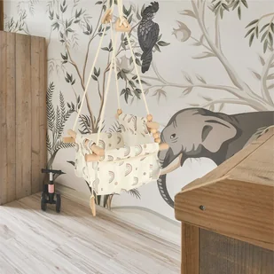 Huśtawka dla dzieci materiałowa drewniana wisząca tęcza - Leżaczki i huśtawki Huśtawka dla dzieci materiałowa drewniana wisząca tęcza - Leżaczki i huśtawki - miniaturka - grafika 10