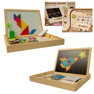Tablice dla dzieci - Drewniana wielofunkcyjna tablica edukacyjna 2w1 - miniaturka - grafika 1