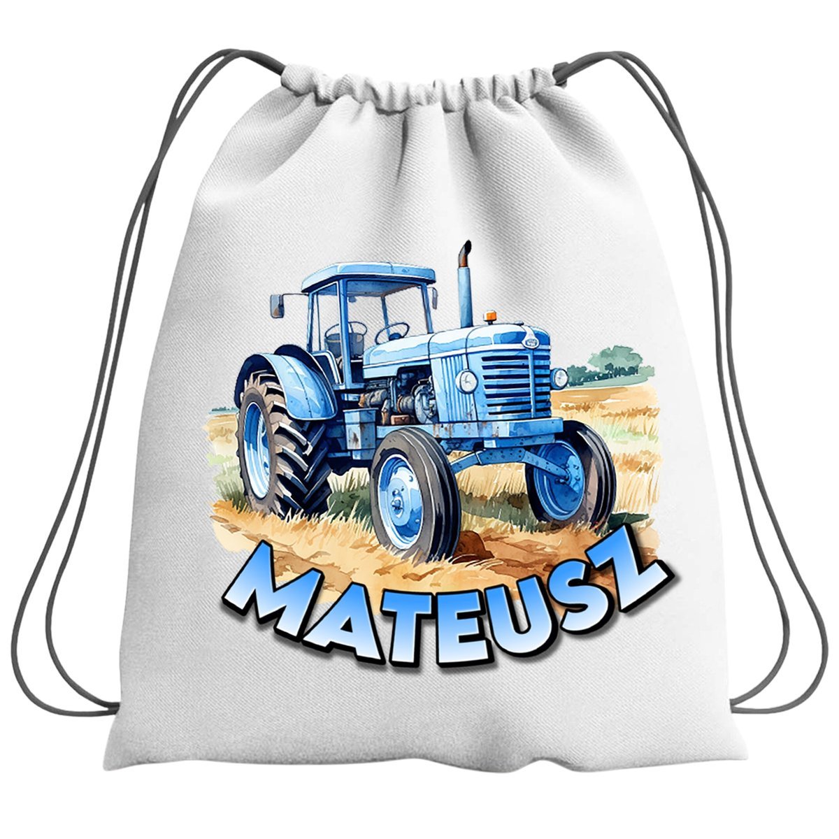 Plecak Worek Traktor Niebieski Szkolny Na Buty WF Obuwie Z Napisem
