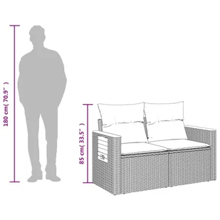 Sofa ogrodowa z poduszkami, 2-osobowa, czarna, polirattan Lumarko! - Sofy ogrodowe - miniaturka - grafika 13