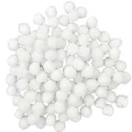 Prace ręczne dla dzieci - Pompony poliestrowe 10mm 120 szt - Loveart - białe - miniaturka - grafika 1