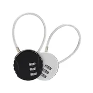 Kłódki - 2-częściowy zamek szyfrowy (czarny i srebrny) 3-cyfrowa kłódka mała zamek szyfrowy do zamka szyfrowego w samolocie - miniaturka - grafika 1