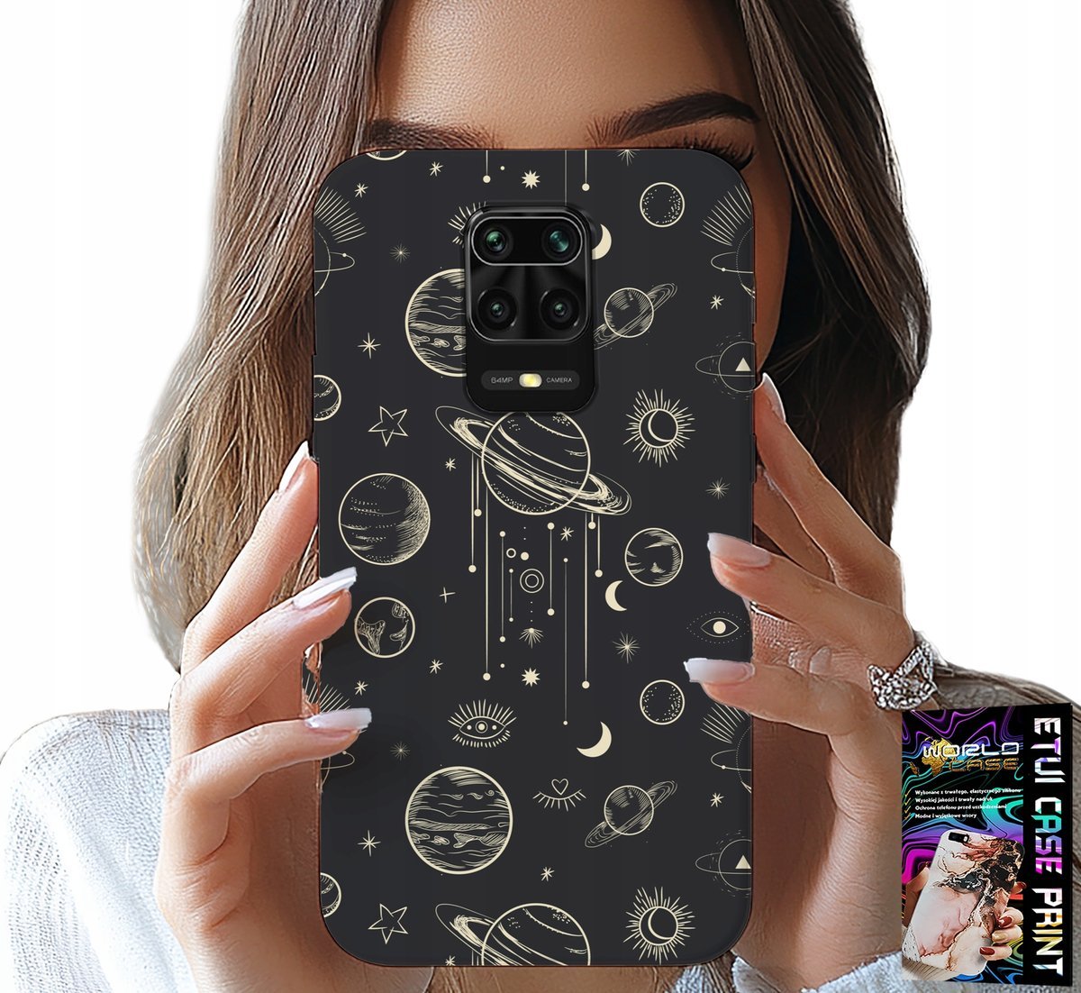 ETUI DO XIAOMI NOTE 9 PRO / 9S - KOSMOS PLANETY GWIAZDY KSIĘŻYC + SZKŁO