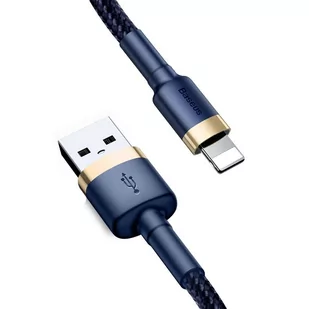 Baseus Cafule Cable wytrzymały nylonowy kabel przewód USB / Lightning QC3.0 1.5A 2M niebieski (CALKLF-CV3) - Kable USB - miniaturka - grafika 2