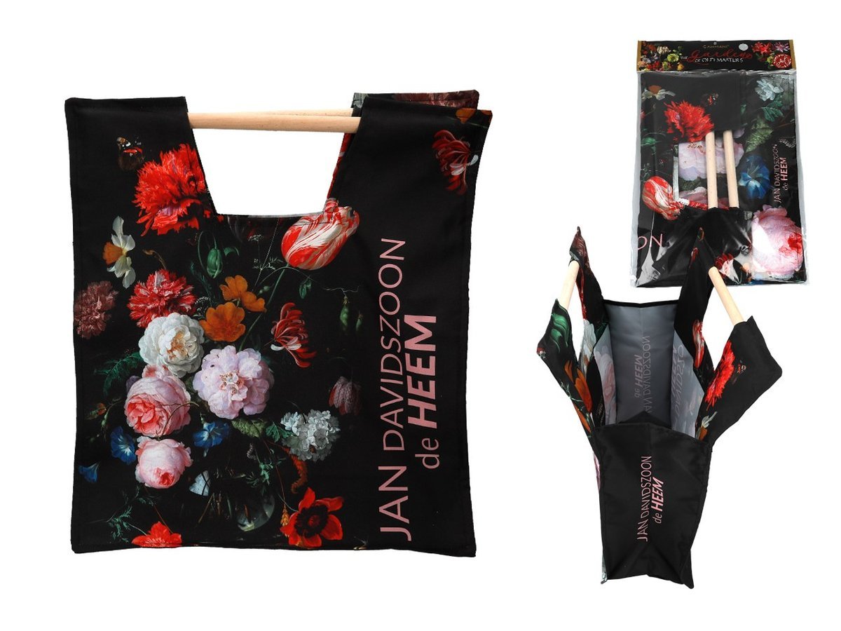 Torba z drewnianym uchwytem - Kwiaty Barokowe CARMANI