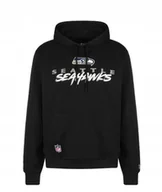 Bluzy męskie - Bluza męska z kapturem NEW ERA NFL Seattle Seahawks rozmiar XL, czarna - miniaturka - grafika 1