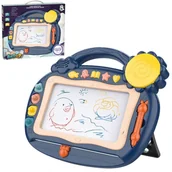 Kredki, ołówki, pastele i pisaki - Znikopis Tablica Magnetyczna Kolorowa Stempelki Niebieski - miniaturka - grafika 1