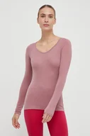 Bielizna sportowa damska - Icebreaker longsleeve funkcyjny Siren kolor różowy - miniaturka - grafika 1