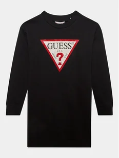 Guess Sukienka codzienna J3YK20 KA6R3 Czarny Regular Fit - Sukienki i spódniczki dla dziewczynek - miniaturka - grafika 1