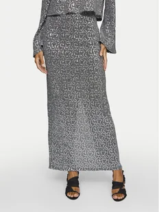 Vila Spódnica maxi Sanadu 14101820 Srebrny Regular Fit - Spódnice - miniaturka - grafika 1