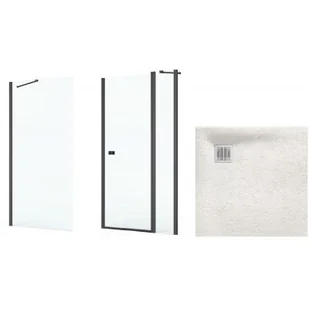 Zestaw Roca Capital kabina prysznicowa 90x90 cm kwadratowa MaxiClean z brodzikiem Terran beż (AM4609016M, AM4409016M, AP10338438401650) - Kabiny prysznicowe - miniaturka - grafika 1