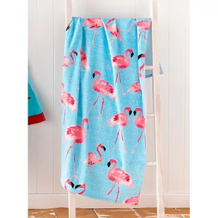 Niebiesko-różowy ręcznik plażowy 160x76 cm Flamingo – Catherine Lansfield - Ręczniki - miniaturka - grafika 1