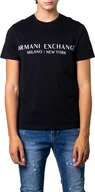 Koszulki męskie - ARMANI EXCHANGE T-shirt męski bawełna czarny GR42350 - Rozmiar: L - miniaturka - grafika 1