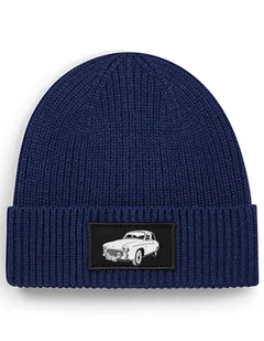 Czapka zimowa beanie auto samochód "Syrenka" Granatowy - Czapki damskie - miniaturka - grafika 1